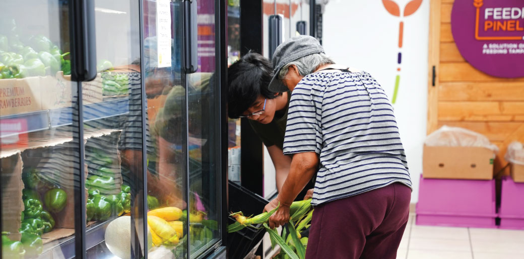 Shoppers at the onsite food pantry at Feeding Pinellas